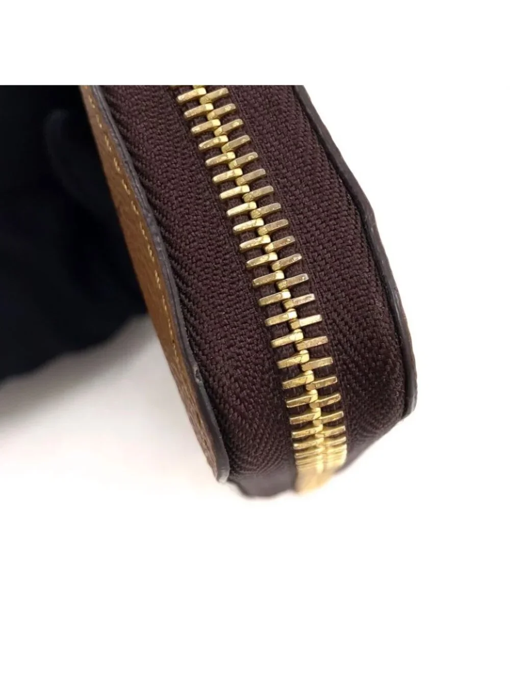 Louis Vuitton Zippy Wallet Monogram Giant Leather Brown Round Gold